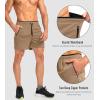 imageG Gradual Mens Running Shorts with Zipper Pockets Quick Dry Gym Athletic Workout 5quot Shorts for MenKhaki