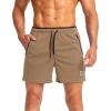 imageG Gradual Mens Running Shorts with Zipper Pockets Quick Dry Gym Athletic Workout 5quot Shorts for MenKhaki