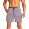 imageG Gradual Mens Running Shorts with Zipper Pockets Quick Dry Gym Athletic Workout 5quot Shorts for MenLight Grey