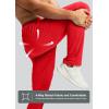imageG Gradual Mens Sweatpants with Zipper Pocket Workout Athletic Track Pants Stretch Tapered Joggers for Gym Running JoggingPower Red