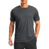 imageG Gradual Mens Workout Shirts Quick Dry Athletic Running TShirts Lightweight Moisture Wicking Short Sleeve Sports Gym TopsDark Grey