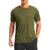 imageG Gradual Mens Workout Shirts Quick Dry Athletic Running TShirts Lightweight Moisture Wicking Short Sleeve Sports Gym TopsOlive