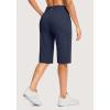 imageG Gradual Womens 14quot Bermuda Long Shorts Knee Length High Waisted Athletic Shorts with Pockets Stretch Casual Summer WalkingB Navy