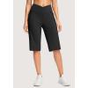 imageG Gradual Womens 14quot Bermuda Long Shorts Knee Length High Waisted Athletic Shorts with Pockets Stretch Casual Summer WalkingBlack