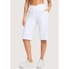 imageG Gradual Womens 14quot Bermuda Long Shorts Knee Length High Waisted Athletic Shorts with Pockets Stretch Casual Summer WalkingC White