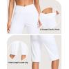 imageG Gradual Womens 14quot Bermuda Long Shorts Knee Length High Waisted Athletic Shorts with Pockets Stretch Casual Summer WalkingC White
