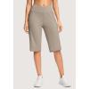 imageG Gradual Womens 14quot Bermuda Long Shorts Knee Length High Waisted Athletic Shorts with Pockets Stretch Casual Summer WalkingDark Khaki