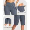 imageG Gradual Womens 14quot Bermuda Long Shorts Knee Length High Waisted Athletic Shorts with Pockets Stretch Casual Summer WalkingDusty Blue