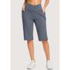 imageG Gradual Womens 14quot Bermuda Long Shorts Knee Length High Waisted Athletic Shorts with Pockets Stretch Casual Summer WalkingDusty Blue