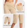 imageG Gradual Womens 14quot Bermuda Long Shorts Knee Length High Waisted Athletic Shorts with Pockets Stretch Casual Summer WalkingKhaki