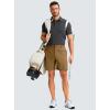 imageMens Casual Shorts 7quot Lightweight Golf Shorts for Men Stretch with 3 Pockets Quick Dry Breathable Work ShortsBrown