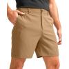 imageMens Casual Shorts 7quot Lightweight Golf Shorts for Men Stretch with 3 Pockets Quick Dry Breathable Work ShortsDark Khaki