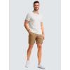 imageMens Casual Shorts 7quot Lightweight Golf Shorts for Men Stretch with 3 Pockets Quick Dry Breathable Work ShortsDark Khaki