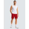 imageMens Casual Shorts 7quot Lightweight Golf Shorts for Men Stretch with 3 Pockets Quick Dry Breathable Work ShortsRed