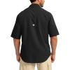 imageMens Fishing Shirts with Zipper Pockets UPF 50 Lightweight Cool Short Sleeve Button Down Shirts for Men Casual HikingBlack