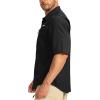 imageMens Fishing Shirts with Zipper Pockets UPF 50 Lightweight Cool Short Sleeve Button Down Shirts for Men Casual HikingBlack