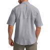 imageMens Fishing Shirts with Zipper Pockets UPF 50 Lightweight Cool Short Sleeve Button Down Shirts for Men Casual HikingCool Grey