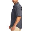 imageMens Fishing Shirts with Zipper Pockets UPF 50 Lightweight Cool Short Sleeve Button Down Shirts for Men Casual HikingDark Grey