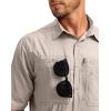 imageMens Fishing Shirts with Zipper Pockets UPF 50 Lightweight Cool Short Sleeve Button Down Shirts for Men Casual HikingDark Khaki