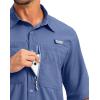imageMens Fishing Shirts with Zipper Pockets UPF 50 Lightweight Cool Short Sleeve Button Down Shirts for Men Casual HikingDusty Blue