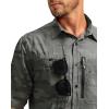 imageMens Fishing Shirts with Zipper Pockets UPF 50 Lightweight Cool Short Sleeve Button Down Shirts for Men Casual HikingGreen Camo