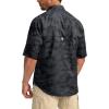 imageMens Fishing Shirts with Zipper Pockets UPF 50 Lightweight Cool Short Sleeve Button Down Shirts for Men Casual HikingGrey Camo