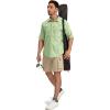 imageMens Fishing Shirts with Zipper Pockets UPF 50 Lightweight Cool Short Sleeve Button Down Shirts for Men Casual HikingLight Green
