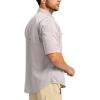 imageMens Fishing Shirts with Zipper Pockets UPF 50 Lightweight Cool Short Sleeve Button Down Shirts for Men Casual HikingLight Khaki