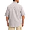 imageMens Fishing Shirts with Zipper Pockets UPF 50 Lightweight Cool Short Sleeve Button Down Shirts for Men Casual HikingLight Khaki