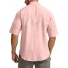 imageMens Fishing Shirts with Zipper Pockets UPF 50 Lightweight Cool Short Sleeve Button Down Shirts for Men Casual HikingLight Pink