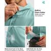 imageMens Fishing Shirts with Zipper Pockets UPF 50 Lightweight Cool Short Sleeve Button Down Shirts for Men Casual HikingMint Green
