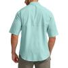 imageMens Fishing Shirts with Zipper Pockets UPF 50 Lightweight Cool Short Sleeve Button Down Shirts for Men Casual HikingMint Green