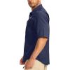 imageMens Fishing Shirts with Zipper Pockets UPF 50 Lightweight Cool Short Sleeve Button Down Shirts for Men Casual HikingNavy