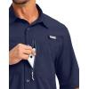 imageMens Fishing Shirts with Zipper Pockets UPF 50 Lightweight Cool Short Sleeve Button Down Shirts for Men Casual HikingNavy