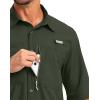 imageMens Fishing Shirts with Zipper Pockets UPF 50 Lightweight Cool Short Sleeve Button Down Shirts for Men Casual HikingOlive