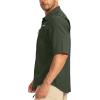 imageMens Fishing Shirts with Zipper Pockets UPF 50 Lightweight Cool Short Sleeve Button Down Shirts for Men Casual HikingOlive