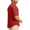 imageMens Fishing Shirts with Zipper Pockets UPF 50 Lightweight Cool Short Sleeve Button Down Shirts for Men Casual HikingRed