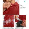 imageMens Fishing Shirts with Zipper Pockets UPF 50 Lightweight Cool Short Sleeve Button Down Shirts for Men Casual HikingRed