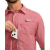 imageMens Fishing Shirts with Zipper Pockets UPF 50 Lightweight Cool Short Sleeve Button Down Shirts for Men Casual HikingSorbet