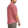 imageMens Fishing Shirts with Zipper Pockets UPF 50 Lightweight Cool Short Sleeve Button Down Shirts for Men Casual HikingSorbet