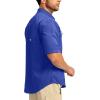 imageMens Fishing Shirts with Zipper Pockets UPF 50 Lightweight Cool Short Sleeve Button Down Shirts for Men Casual HikingVivid Blue