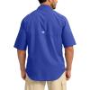 imageMens Fishing Shirts with Zipper Pockets UPF 50 Lightweight Cool Short Sleeve Button Down Shirts for Men Casual HikingVivid Blue