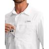 imageMens Fishing Shirts with Zipper Pockets UPF 50 Lightweight Cool Short Sleeve Button Down Shirts for Men Casual HikingWhite