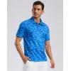 imageMens Golf Shirt Short Sleeve Dry Fit Polo Moisture Wicking Print Collared Golf Shirts for Men Casual LightweightBlue Sea Wave