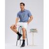 imageMens Golf Shirt Short Sleeve Dry Fit Polo Moisture Wicking Print Collared Golf Shirts for Men Casual LightweightBluewhiteflag