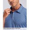 imageMens Golf Shirt Short Sleeve Dry Fit Polo Moisture Wicking Print Collared Golf Shirts for Men Casual LightweightBluewhiteflag