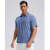 imageMens Golf Shirt Short Sleeve Dry Fit Polo Moisture Wicking Print Collared Golf Shirts for Men Casual LightweightBluewhiteflag