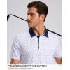 imageMens Golf Shirt Short Sleeve Dry Fit Polo Moisture Wicking Print Collared Golf Shirts for Men Casual LightweightGolf Clubs White