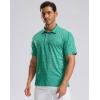 imageMens Golf Shirt Short Sleeve Dry Fit Polo Moisture Wicking Print Collared Golf Shirts for Men Casual LightweightGreen Floral