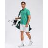 imageMens Golf Shirt Short Sleeve Dry Fit Polo Moisture Wicking Print Collared Golf Shirts for Men Casual LightweightGreen Floral